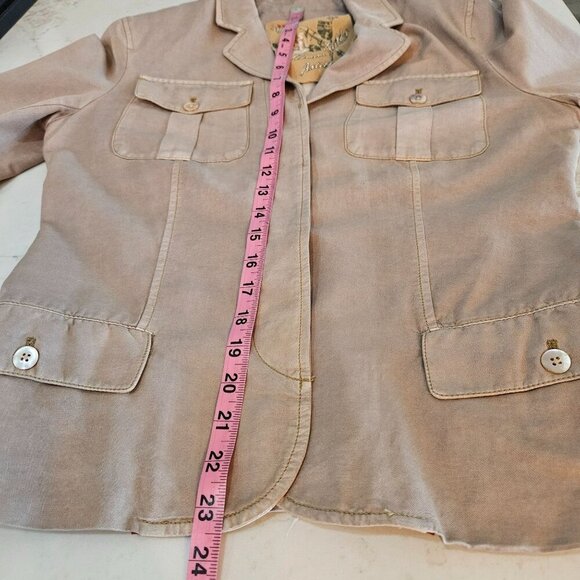 Millard Fillmore Anthropologie Field Artillery Jacket Tan Medium Silk, Cotton - Picture 12 of 13
